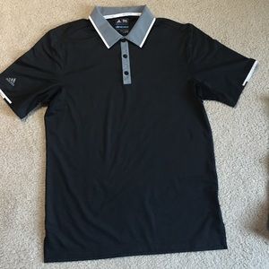 Black adidas golf polo